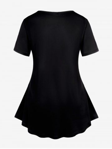 Plus Size Valentines Lip Heart Printed Short Sleeves Tee