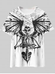 T-shirt Graphique Squelette Toile D'Araignée - Blanc M