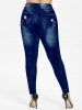 Tribal Print Irregular T-shirt and High Waisted 3D Printed Leggings Plus Size Outfit -  