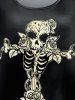 Gothic Skull Rose Anchor Print T-shirt -  