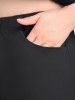 Plus Size Lace-up Slant Pocket Lace Panel Flare Pants -  