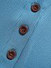 Textured Plain Color Half Button Turn Down Collar Long Sleeve T Shirt -  