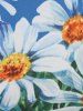 Chemisier Fleuri Imprimé à Manches Roulées de Grande Taille - Bleu 5X