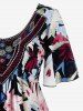 T-shirt Brodé Floral Usé Grande Taille - Noir 1X | US 14-16