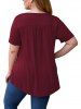 T-shirt Panneau en Dentelle de Grande Taille - Rouge foncé XL