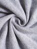 T-shirt Chiné Boutonné à Manches Longues à Col Relevé - Gris 2XL
