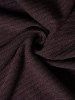 Textured Plain Color V Notched Turn Down Collar Long Sleeve T Shirt -  