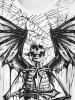 Gothic Skeleton Spider Web Graphic Tee -  