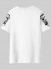 T-shirt Graphique Squelette Toile D'Araignée - Blanc 4XL