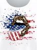 Plus Size American Flag Leopard Lip Graphic Tee -  