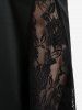 Plus Size Side Floral Lace Panel Bell Bottom Cinched Ruched Skirted Pull On Pants -  
