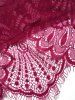 See Thru Lace Panel Full Sleeve Longline Lingerie Dress -  