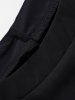 Plain Color Embroidery Leaf See Thru Mesh Panel T Shirt -  