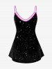 Plus Size Valentines 3D Sparkles Rose Printed Tank Top (Adjustable Straps) -  