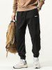 Streetwear Letter Note Patched Drawstring Beam Feet Pants -  