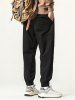 Streetwear Letter Note Patched Drawstring Beam Feet Pants -  