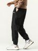 Streetwear Letter Note Patched Drawstring Beam Feet Pants -  