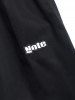 Streetwear Letter Note Patched Drawstring Beam Feet Pants -  