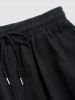 Streetwear Letter Note Patched Drawstring Beam Feet Pants -  