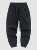 Streetwear Letter Note Patched Drawstring Beam Feet Pants -  