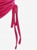 Plus Size Strappy Cinched Ruched Keyhole Cutout Cami Top -  