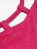 Plus Size Strappy Cinched Ruched Keyhole Cutout Cami Top -  