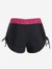 Maillot de Bain Tankini Aile de Rose Crâne Imprimés de Grande Taille à Lacets - Rouge 2X | US 18-20