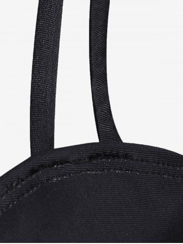 Plus Size American Flag Sunflower Crisscross Cinched Patriotic Tankini Swimsuit