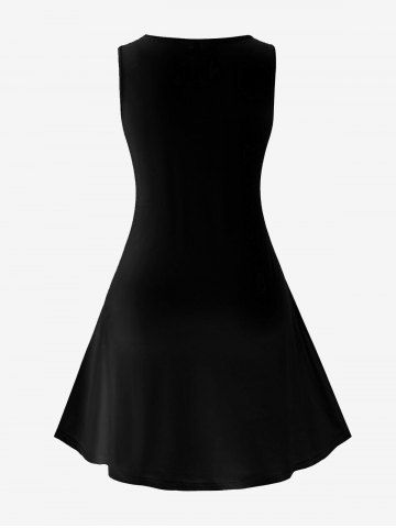 Gothic Skull Letters Printed Graphic Tank Dress