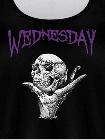 Gothic Skull Letters Printed Graphic Tank Dress