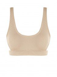 Ribbed Cut Out Bikini Top -  