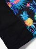 Plus Size Tropical Flower Leaf Parrot Print Half Zipper One-piece Swimsuit -  