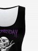 Gothic Skull Letters Printed Graphic Tank Dress -  
