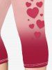 Plus Size Valentines Heart Printed Ombre Capri Leggings -  