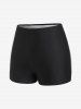 Maillot de Bain Tankini Bandeau Teinté Crâne et Rose Imprimés de Grande Taille à Volants - Noir 2X | US 18-20