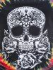 Plus Size Skull Rose Tie Dye Print Cinched Ruched Tie Boyshorts Tankini Swimsuit -  