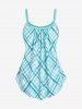 Maillot de Bain Tankini à Carreaux Grande-Taille - Bleu clair L | US 12