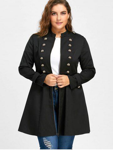 Double breasted flare coat best sale