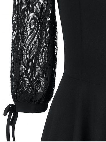 Plus Size&Curve Lace Panel Cutout Cocktail Dress