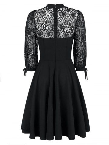 Plus Size&Curve Lace Panel Cutout Cocktail Dress