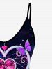 Plus Size 3D Heart Dreamcatcher Butterfly Printed Cami Top (Adjustable Straps) -  