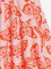 Plus Size Plunge Butterfly Padded Boyleg Tankini Swimsuit -  