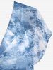 Plus Size Tie Dye Drawstring Short Sleeves Shirt and Cami Top Set -  