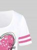 Plus Size Short Sleeves Heart Letters Printed Valentines Graphic Tee -  