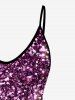 Plus Size 3D Sparkles Glitter Printed Tank Top -  