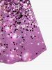 Plus Size 3D Sparkles Glitter Printed Tank Top -  