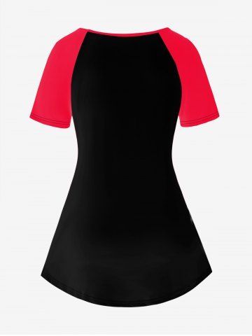 Gothic Raglan Sleeves Skulls Beauty Letters Printed Graphic Tee