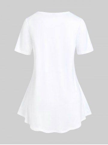 Plus Size American Flag Leopard Heart Printed Patriotic Top