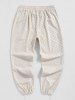 Checkerboard Pattern Toggle Drawstring Jogger Pants -  