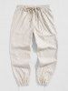 Checkerboard Pattern Toggle Drawstring Jogger Pants -  